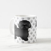 かわいい黒いシーズー犬のイラスト コーヒーマグカップ (正面左)