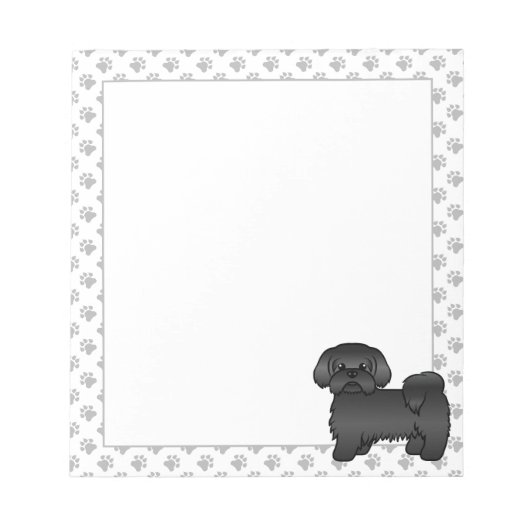 かわいい黒いシーズー犬のイラスト ノートパッド (正面)