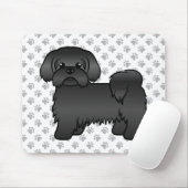 かわいい黒いシーズー犬のイラスト マウスパッド (マウス)