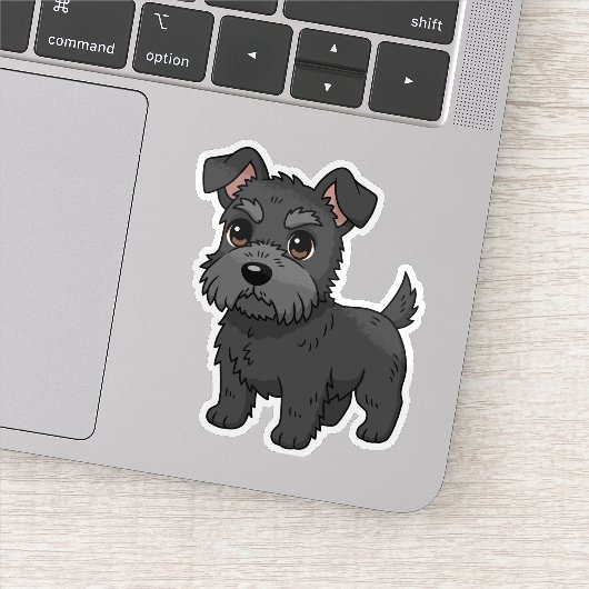 かわいい黒いスコティッシュテリアの犬 シール (詳細)