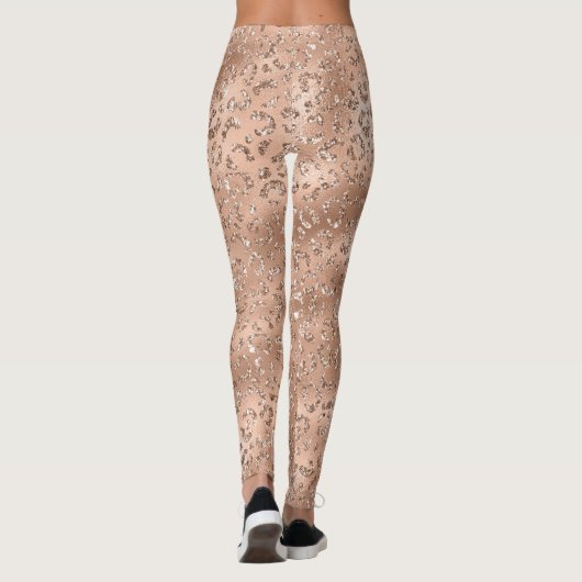 かわいい黒いチーターヒョウの皮のプリント柄 レギンス (裏面)