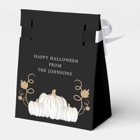 かわいい黒いトリックまたはカボチャのハロウィーンを治療 フェイバーボックス (裏面サイド)