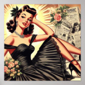 かわいい黒いドレスピンアップ ポスター (正面)