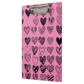 かわいい黒いハート落書きスケッチクリップボード クリップボード (左)