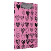 かわいい黒いハート落書きスケッチクリップボード クリップボード (右)