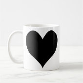 かわいい黒いハート コーヒーマグカップ (左)