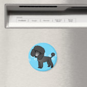 かわいい黒いプードル漫画 マグネット (インサイチュ (食洗機))