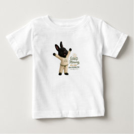 かわいい黒いレックスバニー ビリーの朝のストレッチ ベビーTシャツ