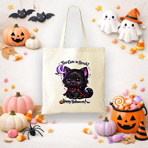 かわいい黒い吸血鬼猫のトリック・オア・トリート トートバッグ