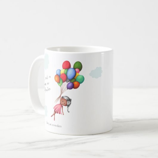 かわいい黒い女の子バルーン同僚さらば コーヒーマグカップ (正面左)
