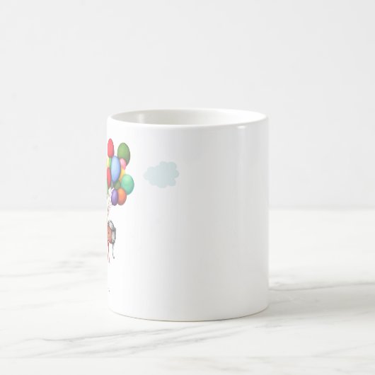 かわいい黒い女の子バルーン同僚さらば コーヒーマグカップ (中央)