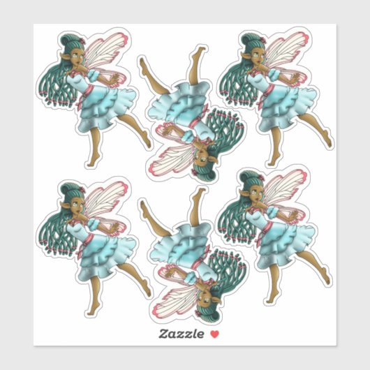 かわいい黒い妖精 シール (シート)