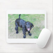 かわいい黒い子犬 マウスパッド (マウス)