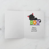 かわいい黒い子猫とムーンキッズのハロウィン カード (内部)