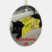 かわいい黒い子猫クリスマスオーナメント セラミックオーナメント (右)