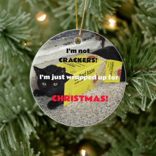 かわいい黒い子猫 セラミックオーナメント (ツリー)