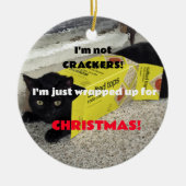 かわいい黒い子猫 セラミックオーナメント (正面)