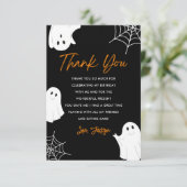 かわいい黒い幽霊のハロウィン誕生日お礼カード サンキューカード (スタンド正面)