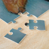 かわいい黒い栗のフォール子馬ウマポートレート ジグソーパズル (側面)