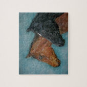 かわいい黒い栗のフォール子馬ウマポートレート ジグソーパズル (縦)