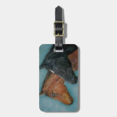 かわいい黒い栗のフォール子馬ポートレート馬 ラゲッジタグ (正面縦)