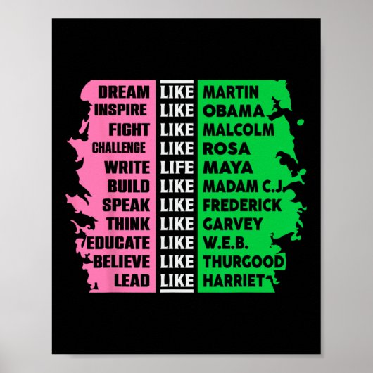 かわいい黒い歴史月赤おもしろいTブラックヒストリ ポスター (正面)