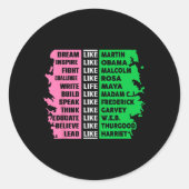 かわいい黒い歴史月赤おもしろいTブラックヒストリ ラウンドシール (正面)