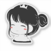 かわいい黒い王子 シール (正面)