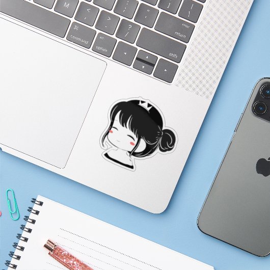 かわいい黒い王子 シール (ノートパソコンとiPhone)