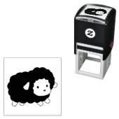 かわいい黒い羊のエウ セルフインキングスタンプ (インサイチュ)