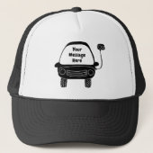 かわいい黒い電気自動車のメッセーカスタムジ キャップ (正面)