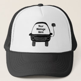 かわいい黒い電気自動車のメッセーカスタムジ キャップ