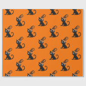 かわいい黒い魔女猫の子たちハロウィンギフト ラッピングペーパー (フラット)