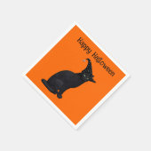 かわいい黒い魔女猫 スタンダードカクテルナプキン (角)