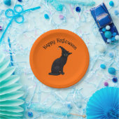 かわいい黒い魔女猫 ペーパープレート (パーティー)