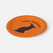 かわいい黒い魔女猫 ペーパープレート (アングル)