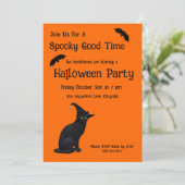 かわいい黒い魔女猫 招待状 (スタンド正面)