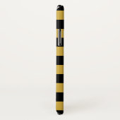 かわいい黒い黄色いビーストライプの名前とモノグラム Case-Mate iPhoneケース (裏面/右)