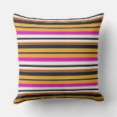 かわいい黒い黄色のストライプ クッション (裏面)