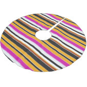 かわいい黒い黄色のストライプ ブラッシュドポリエステルツリースカート (アングル)