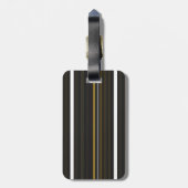 かわいい黒い黄色のストライプ ラゲッジタグ (裏面縦)