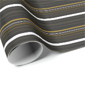 かわいい黒い黄色のストライプ ラッピングペーパー (ロールコーナー)