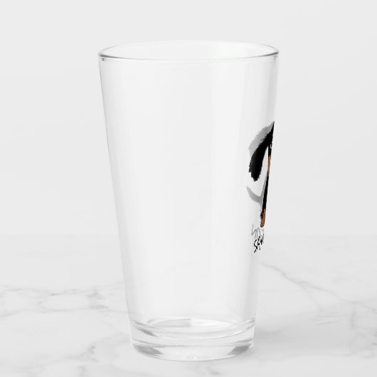 かわいい黒およびタンのダックスフントの小犬のカスタム タンブラーグラス (右)