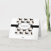 かわいい黒およびタンのダックスフントパターン サンキューカード (裏面)