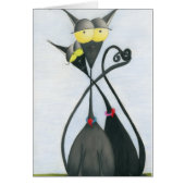 かわいい黒とグレーの猫の漫画 (正面)