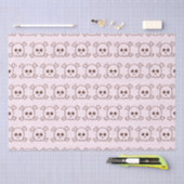 かわいい黒とピンクのスカルピンクのハロウィーン 薄葉紙 (クラフト)