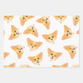 かわいい黒とピンクのチワフアパタン ラッピングペーパーシート (正面3)