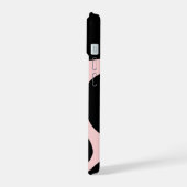 かわいい黒とピンクの携帯ケース iPhone 15ケース (左側面)
