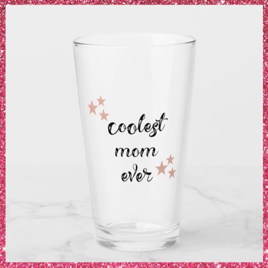 かわいい黒とピンククールのママ タンブラーグラス