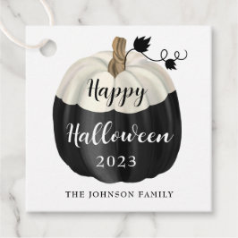 かわいい黒と白のカボチャ ハッピー ハロウィン 2022 フェイバータグ